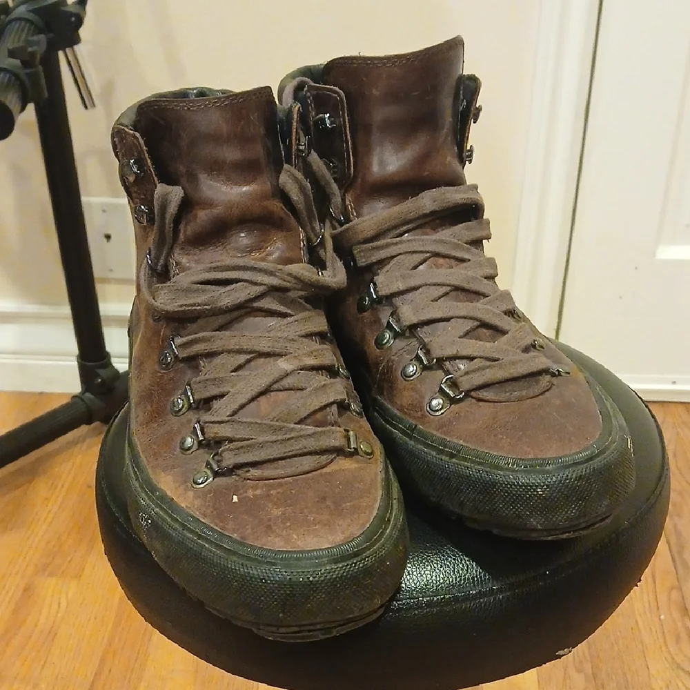Frye Brown Leather Hiking-Style Boots
